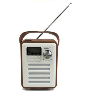 DAB+ BT-H6 | Digitaal all-in one portable muziek systeem met DAB+ radio, FM radio, Wekker, Bluetooth, MP3, USB  - Donker rood/bruin -