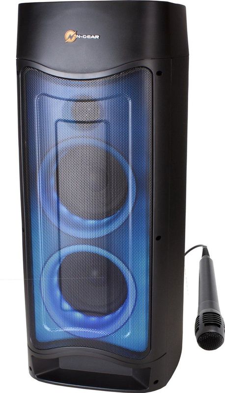 N-GEAR LGP 52 Draagbare Bluetooth Party Speaker - Karaoke Set - 1 Microfoon - Discoverlichting