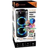 N-GEAR LGP 26R Draadloze Bluetooth Party Speaker - Karaoke Set - 1 Microfoon - Discoverlichting