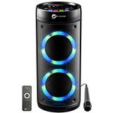 N-GEAR LGP 26R Draadloze Bluetooth Party Speaker - Karaoke Set - 1 Microfoon - Discoverlichting