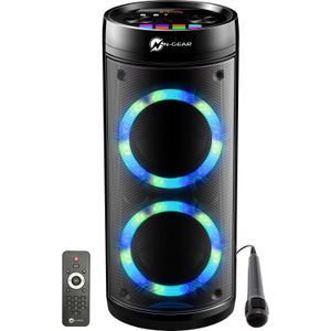 N-GEAR LGP 26R Draadloze Bluetooth Party Speaker - Karaoke Set - 1 Microfoon - Discoverlichting