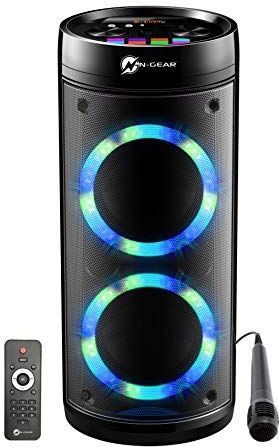 N-GEAR - LGP 26R - Draadloze Bluetooth Party Speaker - Karaoke Set - 1 Microfoon - Discoverlichting