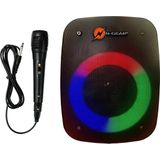 N-GEAR LGP 4 Studio Draadloze Bluetooth Party Speaker - Karaoke Set - 1 Microfoon - Discoverlichting