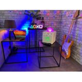 N-GEAR Disco Block 410 - Karaoke Set - Draadloze Bluetooth Party Speaker - 2 Microfoons - Verlichting - Wit
