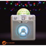 N-GEAR Disco Block 410 - Karaoke Set - Draadloze Bluetooth Party Speaker - 2 Microfoons - Verlichting - Wit