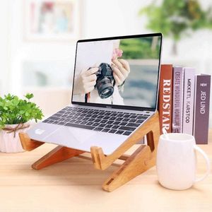 2 in 1 Laptop Stand Houder XL - Portable - Ventilatie – Bamboe - Verhoger - Laptop standaard - Tafel -Toetsenbord
