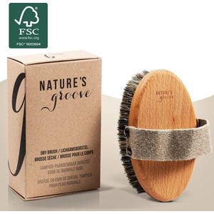 NATURE'S groove Dry Brushing Huidborstel - 100% Natuurlijk - Lichaamsborstel/Droogborstel