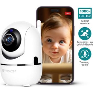 Babyfoon met Camera en App - WiFi - FULL HD - Baby Monitor - Baby Camera - Babyfoons met Beweeg en Geluidsdetectie - Indoor - Night Vision for Baby/Nanny - Bestverkocht - Wit