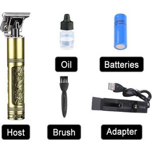 Kemei KM 1974C - Luxe Tondeuse - Professionele Trimmer - Draak - Groomer - Scheerapparaat - Baardtrimmer - Precisietrimmer - Haarstyling - Haartrimmer - Goudkleurig - Draadloos - Dragon - Inclusief 4 opzetkammen & Olieflesje
