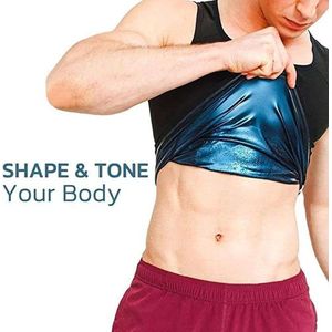 Sweat Body Shaper Workout Sculpting Sauna Tank Top L/XL - heren - zwart