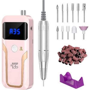 Elektrische Nagelvijl - Nagelfrees Complete Set - Manicure en Pedicure - Draadloos - 35000 RPM - Nagelboor - Nail Drill - Roze