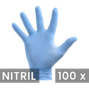 Wegwerp handschoenen - Nitril handschoenen - Blauw - M - Poedervrij - 100 stuks