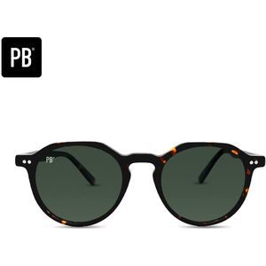 PB Sunglasses - Chicago Demi - Zonnebril heren en dames - Gepolariseerd - Ronde zonnebril - Sterk acetaat frame