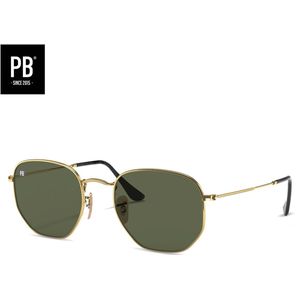 PB Sunglasses - Hex Metal Polarised. - Zonnebril heren en dames - Gepolariseerd - Goud metalen frame - Hexagon stijl