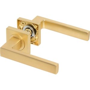 Ostiumhome® - Selva - Deurklink - Mat goud op vierkante rozet - 130 mm - Geschikt voor binnendeuren - Mat goud