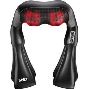 Sanbo Draadloos Shiatsu Massagekussen - Elektrisch - Nekmassage Apparaat - Nek en Schouder - Zwart - Sport en Relax Massage Apparaat