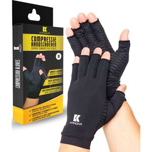 KANGKA Reuma Artritis Handschoenen Met Open Vingertoppen - Compressie Handschoenen Voor Artritis, Reuma, Artrose, Carpal Tunnel Syndroom, Tendinitis (Medium)