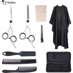Fritzline 9 Delige Kappersset - Kappersmantel - Kappersschaar - Uitdunschaar - Rechtshandig - Kapper
