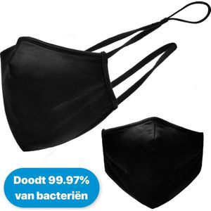 Premium B&H Mondkapje met nek bandjes voor extra comfort - Wasbaar Mondmasker - Uitwasbaar Mond kapje - Wasbare mond maskers - Niet Medisch