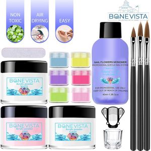 Bone Vista® Acryl Nagels Starterspakket - Wit, Roze & Transparant - Professionele Kunstnagels