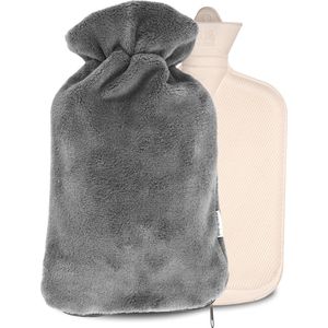 Kruik met Hoes en Ritssluiting - Warmwaterkruik - Extra zacht - 2 Liter - Tot 6 uur lang warm - Kruiken