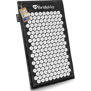 BrellaVio Spijkermat - Zwart - 74x44 cm - Acupressuur Mat - Acupunctuur Spijkerbed - Shakti Massage