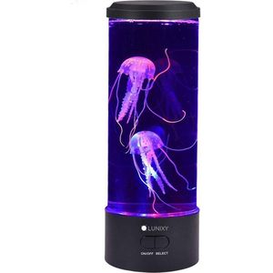 Lunixy® Jellyfish Nachtlamp – Lavalamp met Kwallen - Nachtlampje Kinderen en Volwassenen – Lava lamp - Multi-Color Lamp - 7  Standen - Tafellamp - LED lamp