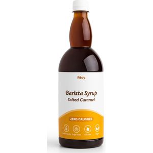 Fitcy | Koffiesiroop | Salted Caramel | Barista Syrup | Zero | Vegan | Vetvrij | Suikervrij | Keto-vriendelijk | Koffie | Siroop | 1L