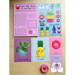 Cadeaupakket Do Nuts Collectie B | Luxe cadeauverpakking inclusief stickervel en washitape | Stationery | Notebook | Set Schoolspullen | Journalling | Eva Miedema | LoveArtEve