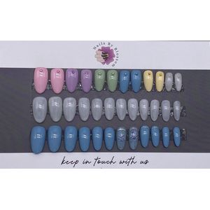 Blossombel - Luxe Press On Nails - Druk op nagels - Handgeschilderde nagels - Nageltips - Valse Nagels- Plak Nagels