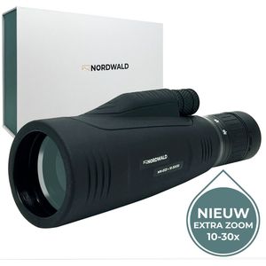 Nordwald® - Monokijker - 10-30x50 - Verrekijker - Compact - Zwart + Tafelstatief + Smartphonehouder