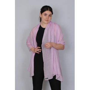 LILLA - Licht roze zijden omslagdoek dames - shawl - zomersjaal