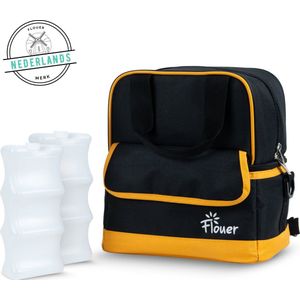Flouer Koeltas Moedermelk met 2 Koelelementen - Borstvoeding Koeltas - Babyvoeding - Luiertas - Kolftas