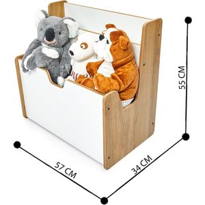 Minera Crane Montessori Speelgoedkast - Kinder boekenkast - Kinderkamer boekenrek - Opbergkast - Boekenkastje - Opbergkast voor kinderen - Boekenrek - Opbergkist Speelgoed