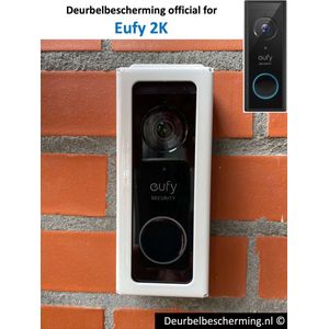 Deurbelbescherming Eufy 2K - RVS Wit (anti-diefstal cover - videodeurbel bescherming - videodeurbel beschermer - videodeurbel hoes - videodeurbel cover - beveiligingscamera beschermer)