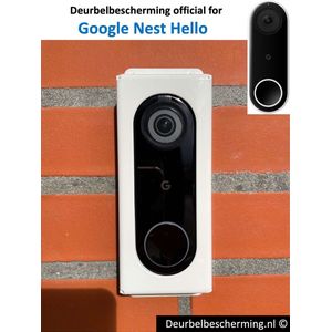 Deurbelbescherming Google Nest Hello - RVS Wit (anti-diefstal cover - videodeurbel bescherming - videodeurbel beschermer - videodeurbel hoes - videodeurbel cover - beveiligingscamera beschermer)