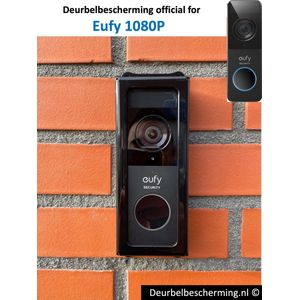 Deurbelbescherming Eufy 1080P Slim - RVS Zwart (anti-diefstal cover - videodeurbel bescherming - videodeurbel beschermer - videodeurbel hoes - videodeurbel cover - beveiligingscamera beschermer)