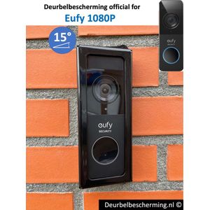 Deurbelbescherming Eufy 1080P - 15°graden - RVS zwart (anti-diefstal cover - videodeurbel bescherming - videodeurbel beschermer - videodeurbel hoes - videodeurbel cover - beveiligingscamera beschermer nr.12)
