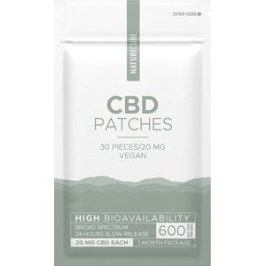 Nature Cure CBD-Pleisters -20 mg CBD- Broad Spectrum 30 stuks