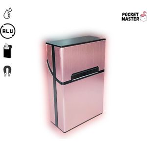 PocketMaster Sigaretten Doosje - Rose - Aluminium - Sigarettenhouder - Weerbestendig - Stevige en Luxe Sigarettendoosjes