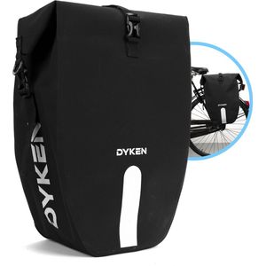 Dyken Fietstas Enkele - Waterdicht - 2-in-1 Fietstas Enkel - Schoudertas - 20L - Zwart