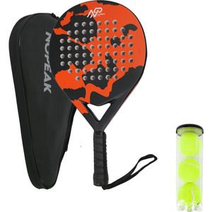 No Peak Padel racket Oranje – Padel - Inclusief Padel tas en Padel ballen – Padelracket