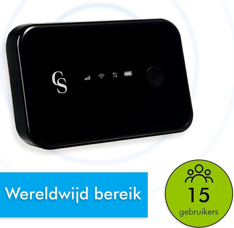 CS Global Mifi Router - 4G Router - 15 Apparaten - 9.5x6.5x1.5 CM
