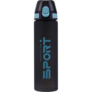 Waterfles 650ml - Frosty Mint - Sport bidon 0,65L - Drinkfles met drinktuit / rietje - Zwart / Blauw - Herodeals