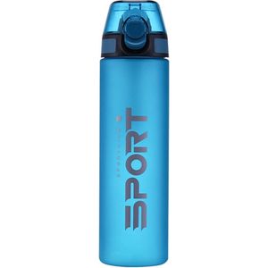 Waterfles 750ml - Bright Aqua - Sport bidon 0,75L - Drinkfles met drinktuit / rietje - Licht Blauw