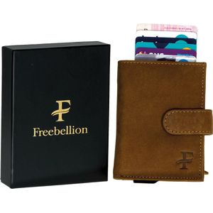 Freebellion Luxe leren Portemonnee met pasjeshouder - Kaarthouder - Creditcardhouder - Praktisch en compact - 6 tot 7 pasjes