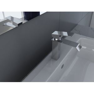 Haviklux - Opzetkraan - Mengkraan - Vierkant - Verchroomd RVS