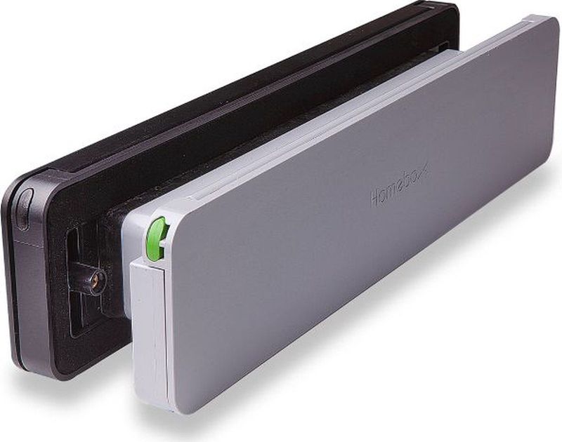 Homebox - Isolerende Brievenbus - Tochtvrij - Lichtgrijs - Aluminium Zwart - RVS-look