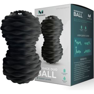 Massagerr® Vibrerende Duo Massagebal - Triggerpoint Bal - 4 Tril Niveaus - Massage Bal - Peanut Ball - Massage Roller voor Rug, Nek, Benen, Voeten, Fullbody