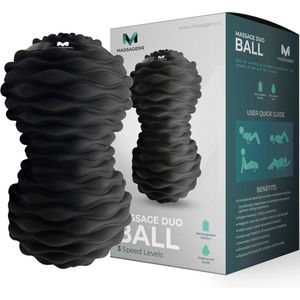 Massagerr® Vibrerende Duo Massagebal - Triggerpoint Bal - 4 Tril Niveaus - Peanut Ball